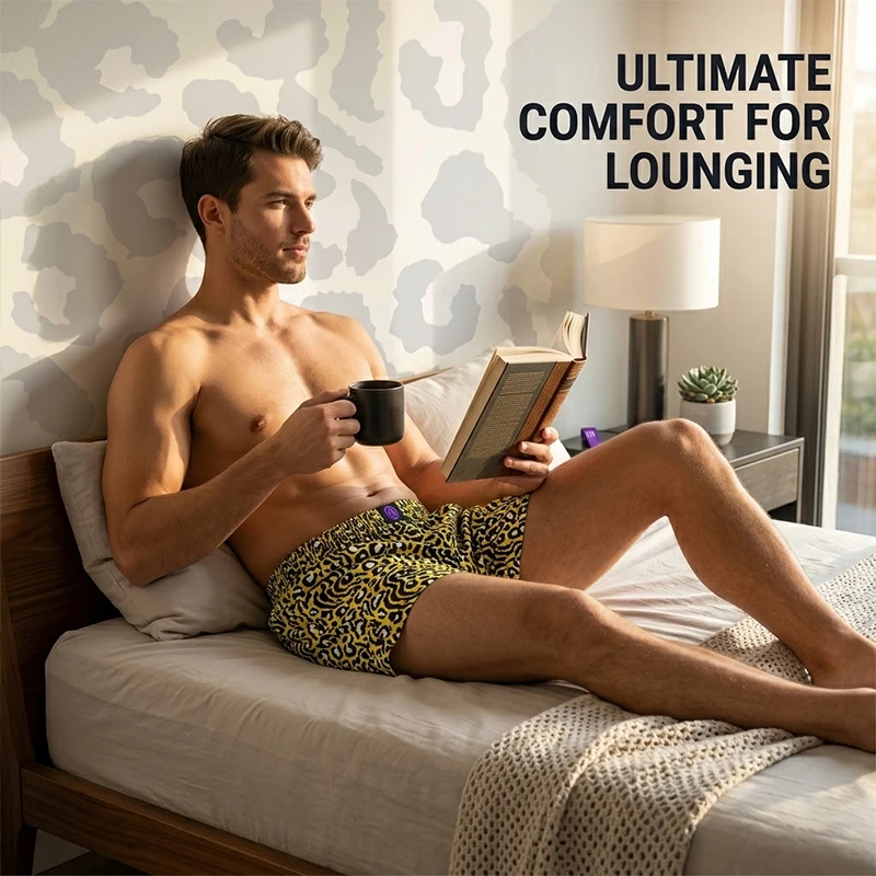 Men’s Cotton Boxer Shorts Casual Loose Fit Underwear Breathable Soft Fabric Home Lounge Sleepwear