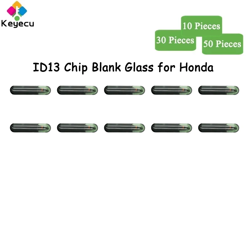 

KEYECU 10 30 50 Pieces Car Key Chip Blank ID13 Chip Glass Transponder Chip for Honda for Jaguar