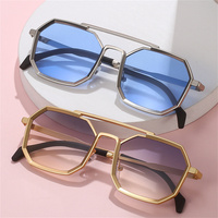 2024 Fashion Car Driving Glasses Polarized Square Metal Sunglasses Women Men Double Beam Eyeswear Fishing Sun Shade Glasses