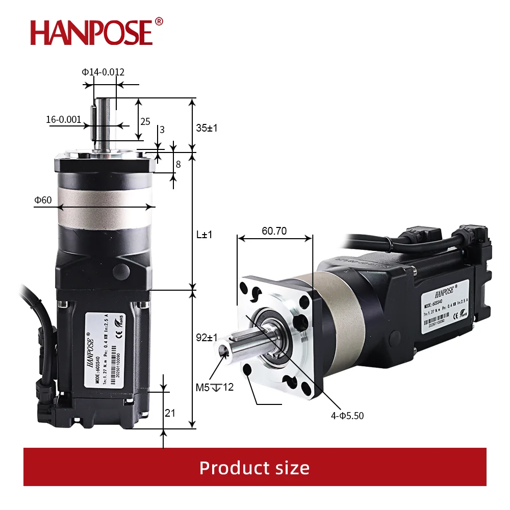 AC200-240V 2.5A 1.3N.m 60SS40-HG10-1 ac servo motor  High precision planetary reducer sewing machine gearbox Servo Motor  400W image 3