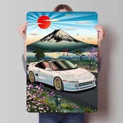 JDM Legend White MR2 SW20 Sign Cars Poster Gaming Room Decoration Man Metal Tin Sign for Garage Wall Art Decoration Retro Home
