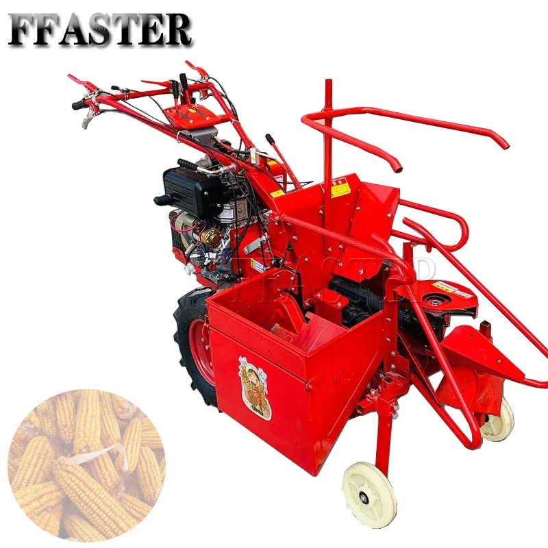 High Capacity Corn Combine Harvester Small Walking Tractor Corn Reaper Rice Wheat Corn Harvester Reaper Machine