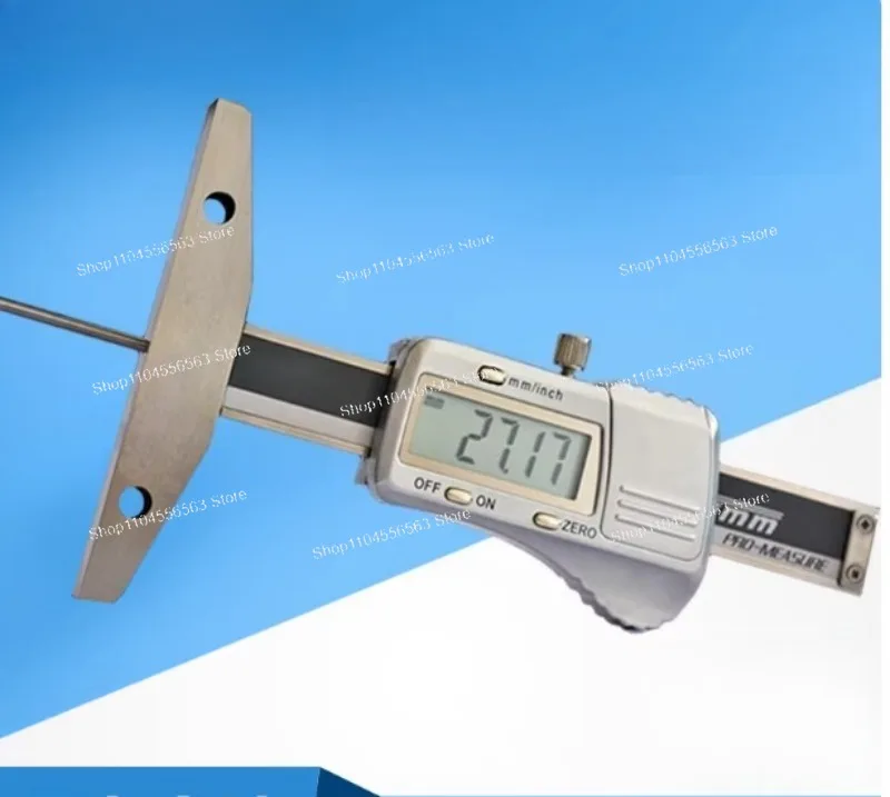 0-500MM Digital depth gauge Electronic thin rod depth caliper Round rod deep hole measuring vernier Mold tire tread ruler