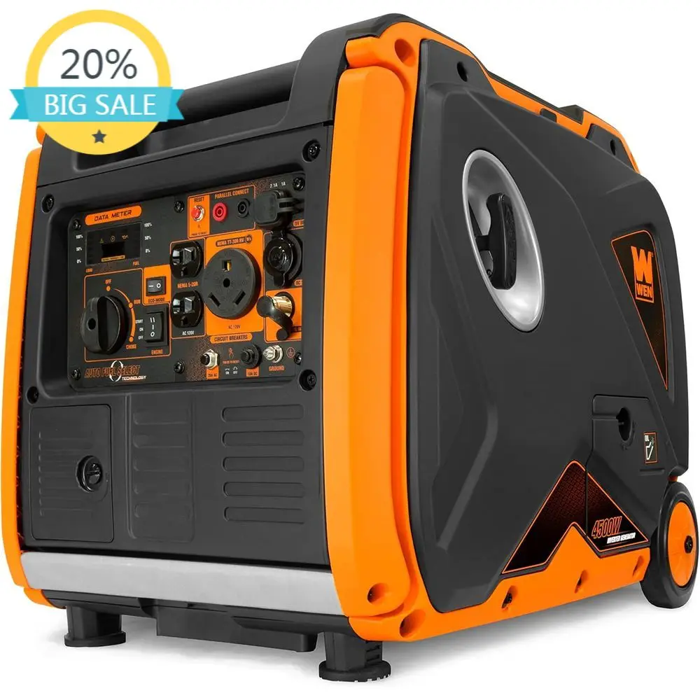 

Ultra-Quiet 4500W Electric Start Dual Fuel RV-Portable Inverter Generator with Fuel Shut-Off