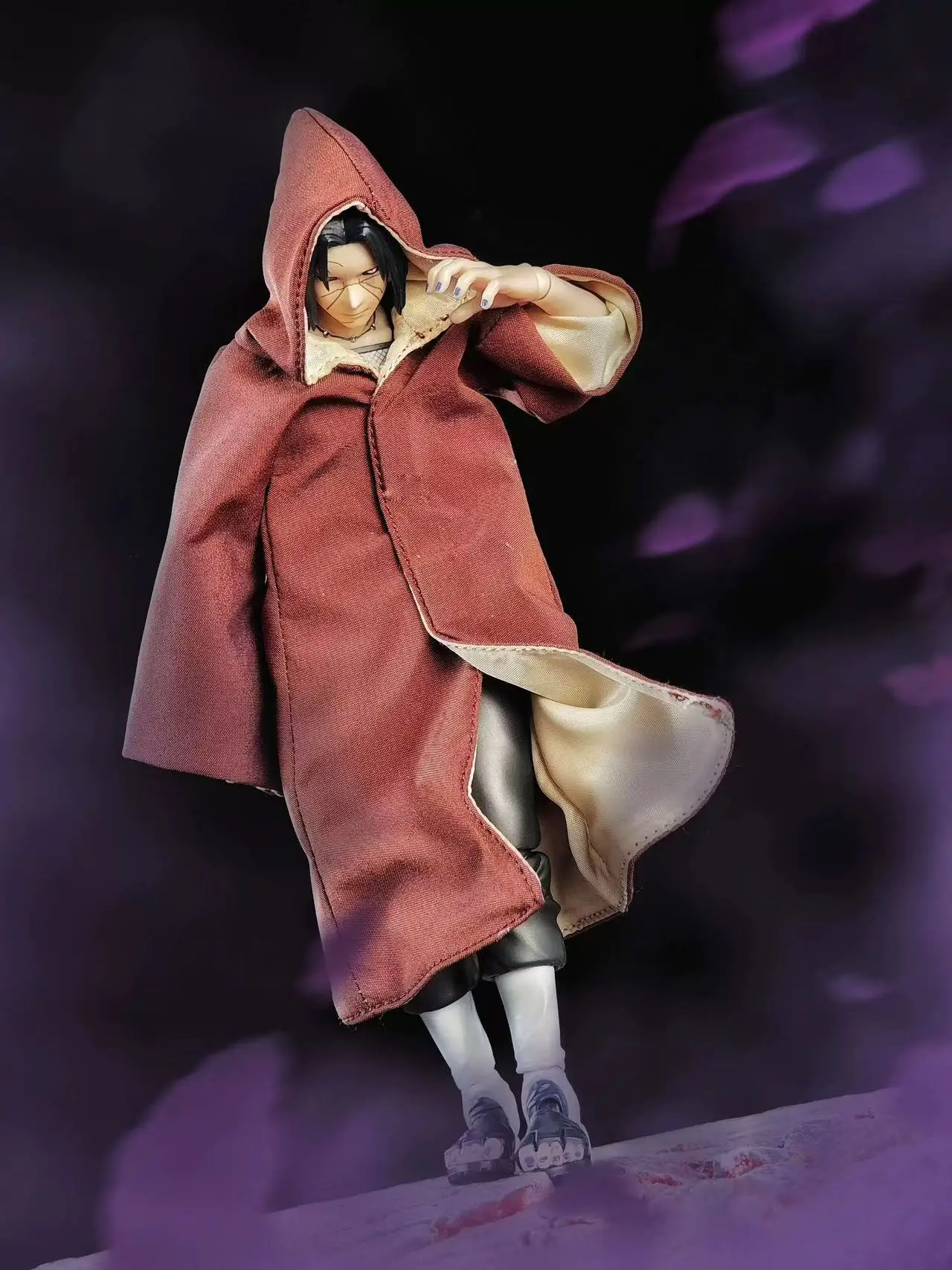 اليدوية 1/12 انمي ياباني Uchiha Itachi مقنعين عباءة الملابس والاكسسوارات صالح SHF 2.0 NARUTOP99 عمل أرقام الجسم نموذج