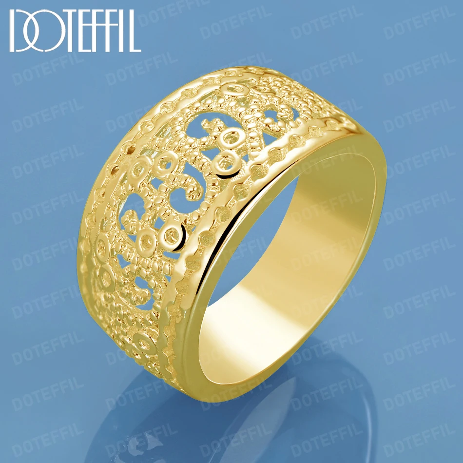 

DOTEFFIL 18K Gold Cute Charms Ring for Women Lady Wedding Party Gift Luxury Classic Jewelry