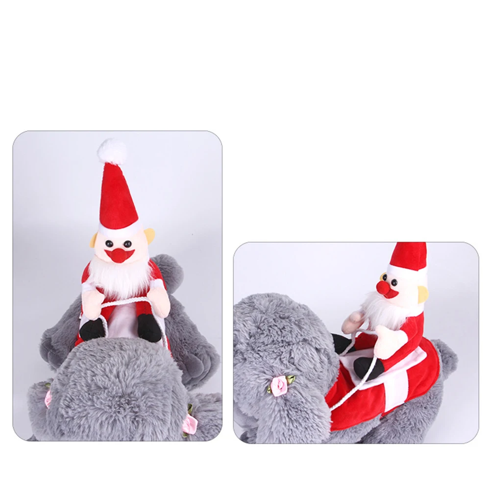 

Santa Claus Riding on Pet Christmas Clothing Dog Clothes Costume Cat Dressing up