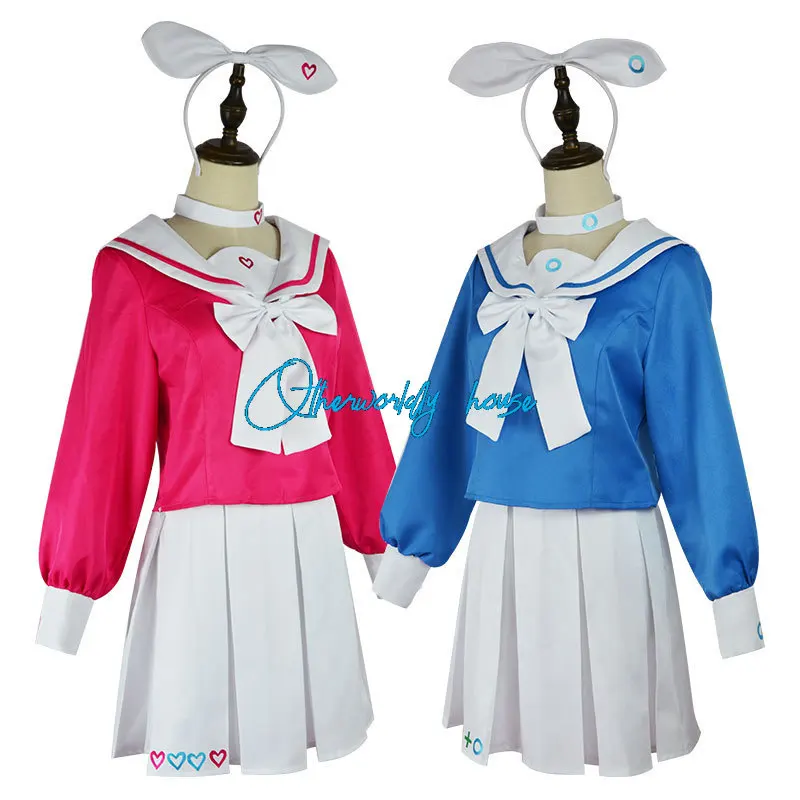 Game Blue Archive Arona Cosplay Costume Halloween Role Play Women Coat Shirt Skirt Pants Full Suit Blue Pink Clothes Sailor Suit