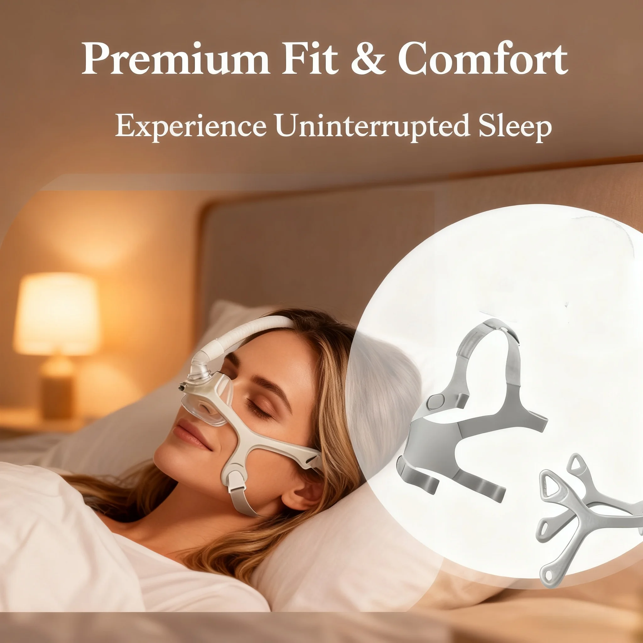 Replacement Headgear & Fabric Frame for Respironics Wisp Nasal/CPAP Mask- Standard Size, Snug Fit & Anti-Air Leak