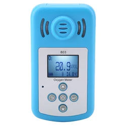 803 Oxygen Gas Detector Gas Leak Detector 803 Blue Digital Display Oxygen Gas Leak Detector 10~+50℃ Oxygen Gas Detector