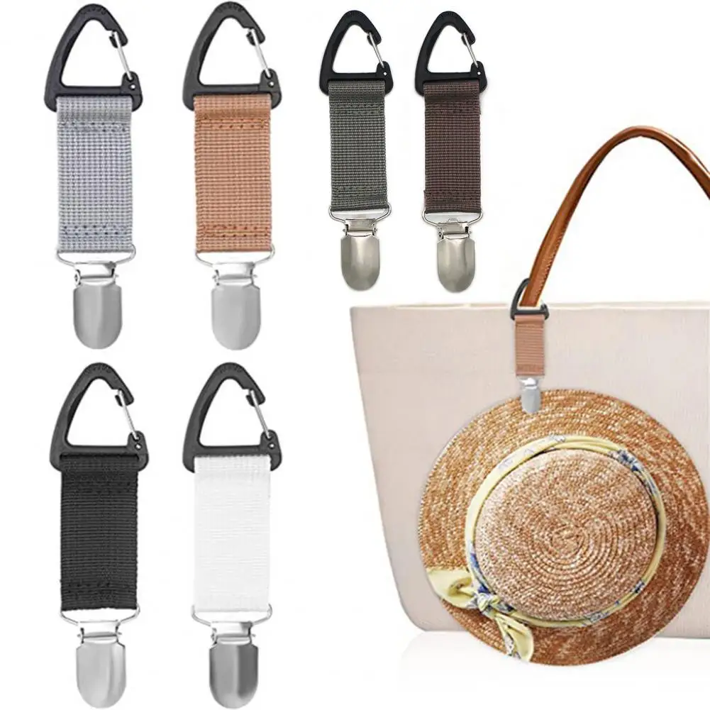 Canvas Hat Clip Portable Travel Hat Clip Anti-slip Sun Hat Organizer for Suitcase Backpack Shoulder Bag Beach Fasteners