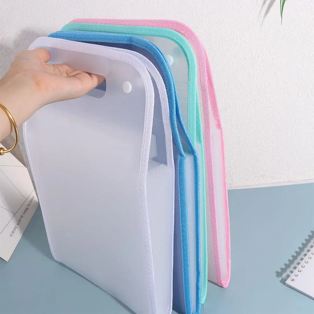 13 Pockets A4 Expanding File Folder Handle Waterproof Accordian File Storage Bag Large Capacity Vertical A4 File Organizer