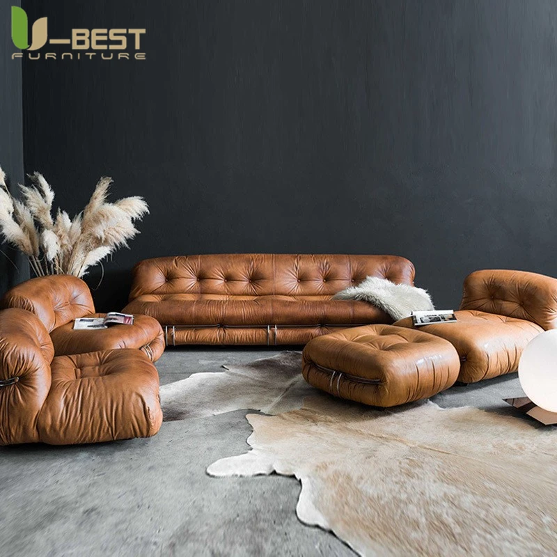 Industrial Retro Hippo Soriana Designers Sofa Living Room Furniture Leather Lounge Personalization Pub Club Studio Canape Divano