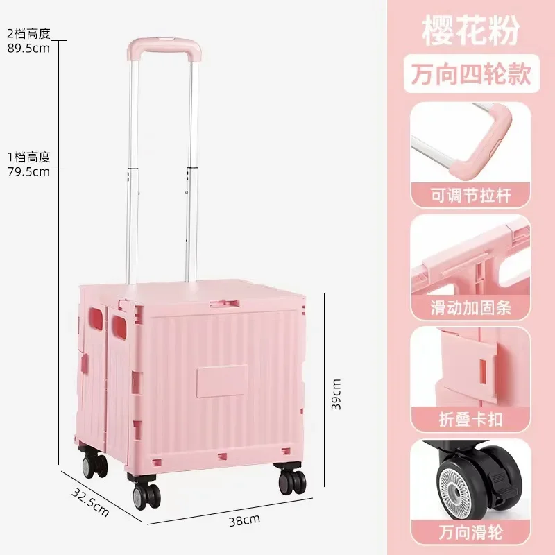 Folding trolley shopping cart with cover to buy vegetables Express trolley can climb stairs Outdoor multi-function portable