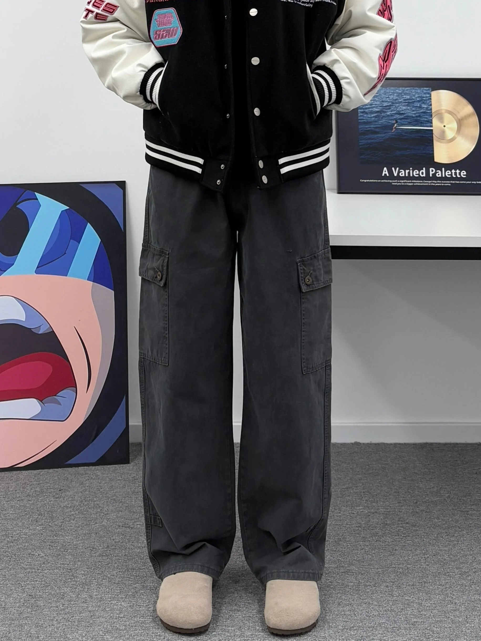 

Мужские джинсы Cleanfit American Sle Retro Large с множеством карманов, свободные, прямые, повседневные, в рабочем стиле, модные, с множеством карманов