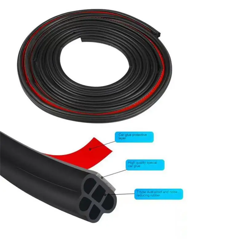 Sealing Strip Strong Tensile Strength Eliminate Wind Noise Noise Reduction Door Seal Double Layer Car Rubber Protection Layer