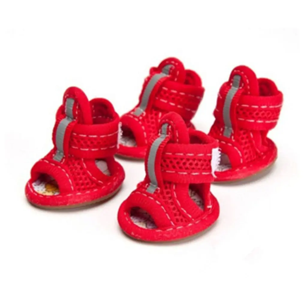 

4pcs/pack Cute Casual Style Breathable Outdoor Spring Summer Wear Pet Supplies Dog Shoes Puppy Shoes Pet Sandals