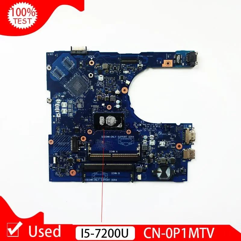 Used BAL60 LA-D871P Mainboard For DELL Inspiron 5468D 15 5566 5568 Laptop Motherboard CN-0P1MTV 0P1MTV P1MTV With I5-7200U