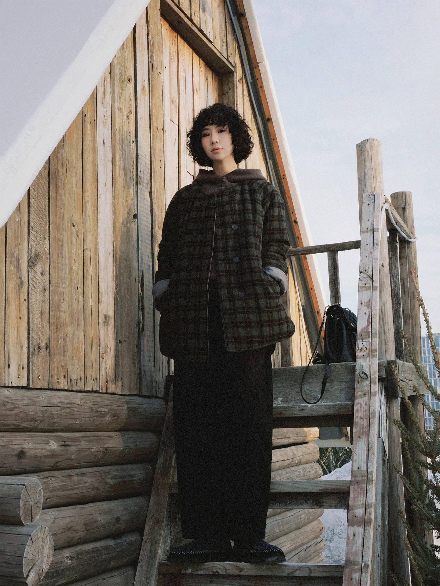 

Коллекция TT Luzen: Новая женская зимняя двусторонняя куртка из хлопка в клетку с пуговицами, теплая хлопковая одежда