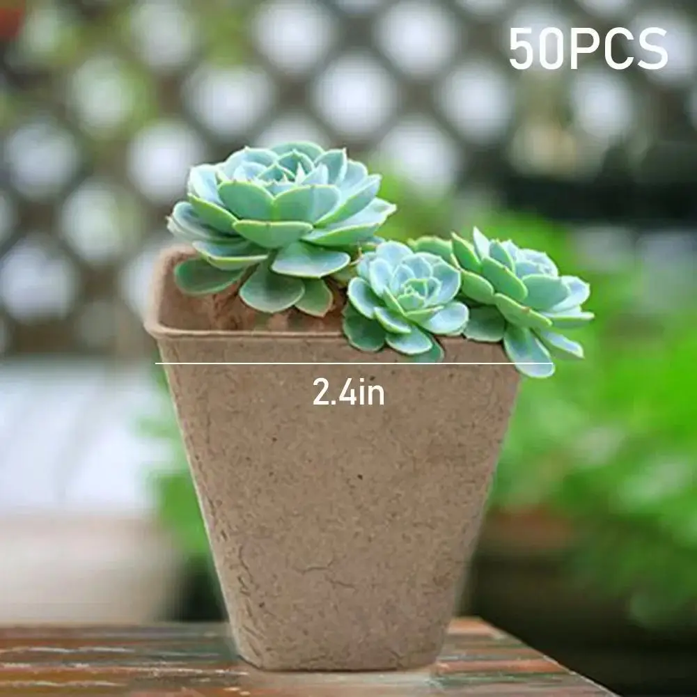 50Pcs Blumentöpfe Kindergarten Tassen Garten Tablett Biologisch Abbaubare Papierzellstoff Torf Töpfe 6/8cm Anlage Wachsen Taschen für Home Garten Zubehör – Detail 2