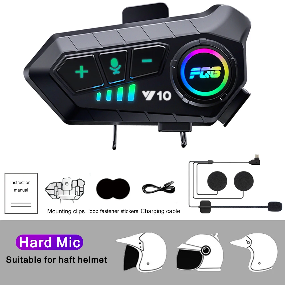 Bluetooth 5.3 Helm Headset Draadloos handsfree bellen Telefoonkit Motorfiets Waterdichte oortelefoon MP3-muziekspeler Luidspreker voor Moto