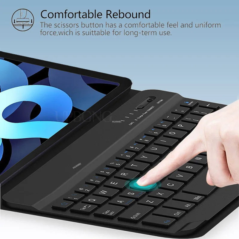 Imagem -04 - Upbgng Case com Teclado Bluetooth para Realme Almofada x Case de Teclado para Realme Almofada 10.4 Capa