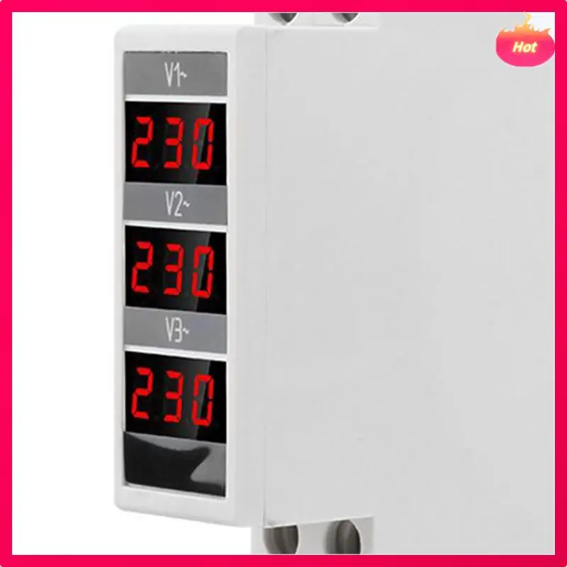 사용하기 쉬운 DIN 레일 전압 측정기 AC80-500V용 모듈형 LED 디지털 3상 전압계