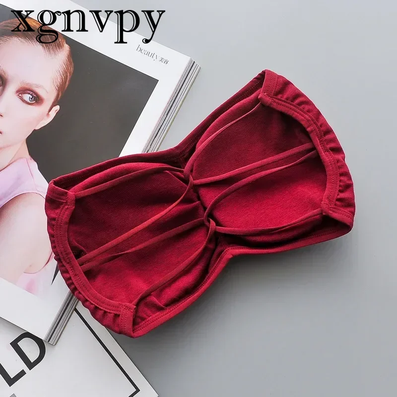 xgnvpy Straight Circumference Bra, Threaded Female Backing, Chest Wrapping, Shoulder Strap Free Backing, Anti Stray Thread Bra