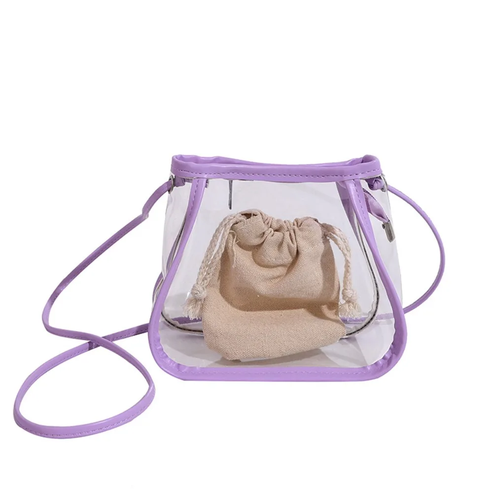 

Simple 2 in 1 Clear Crossbody Bag Portable Casual shoulder bag Waterproof PVC Women's Bag Summer