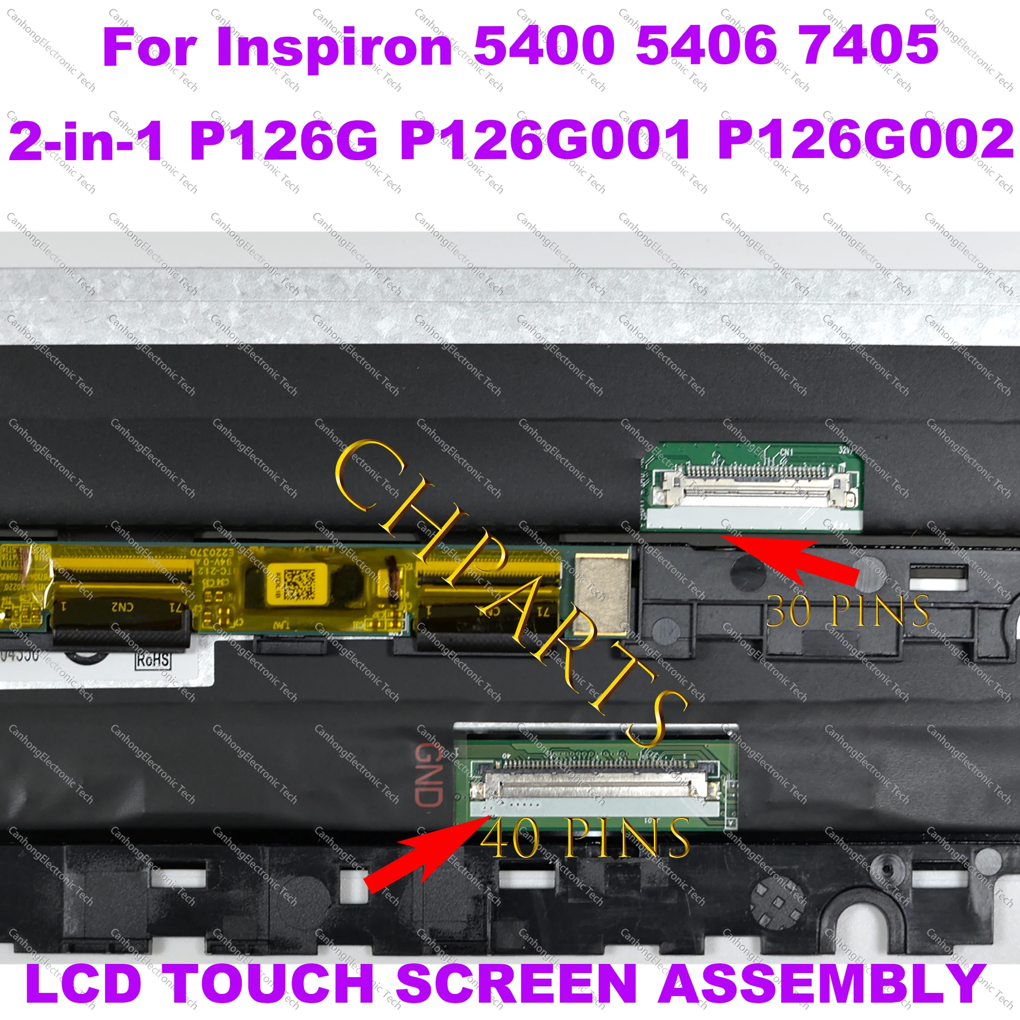 For Dell Inspiron 5400 5406 7405 2-in-1 P126G P126G001 P126G002 LCD Touch Screen Replacement Assembly Laptop Display ZBK623