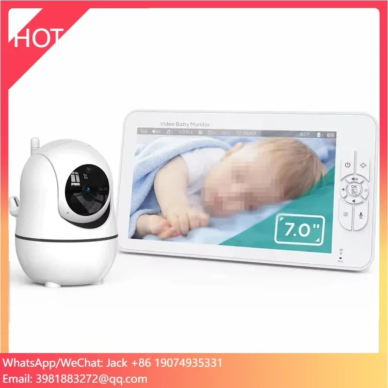 Smart Baby da 7,0 pollici con schermo 1080p HD Zoom 4X Audio bidirezionale Visione notturna Crying Babyfoon Baby Camera