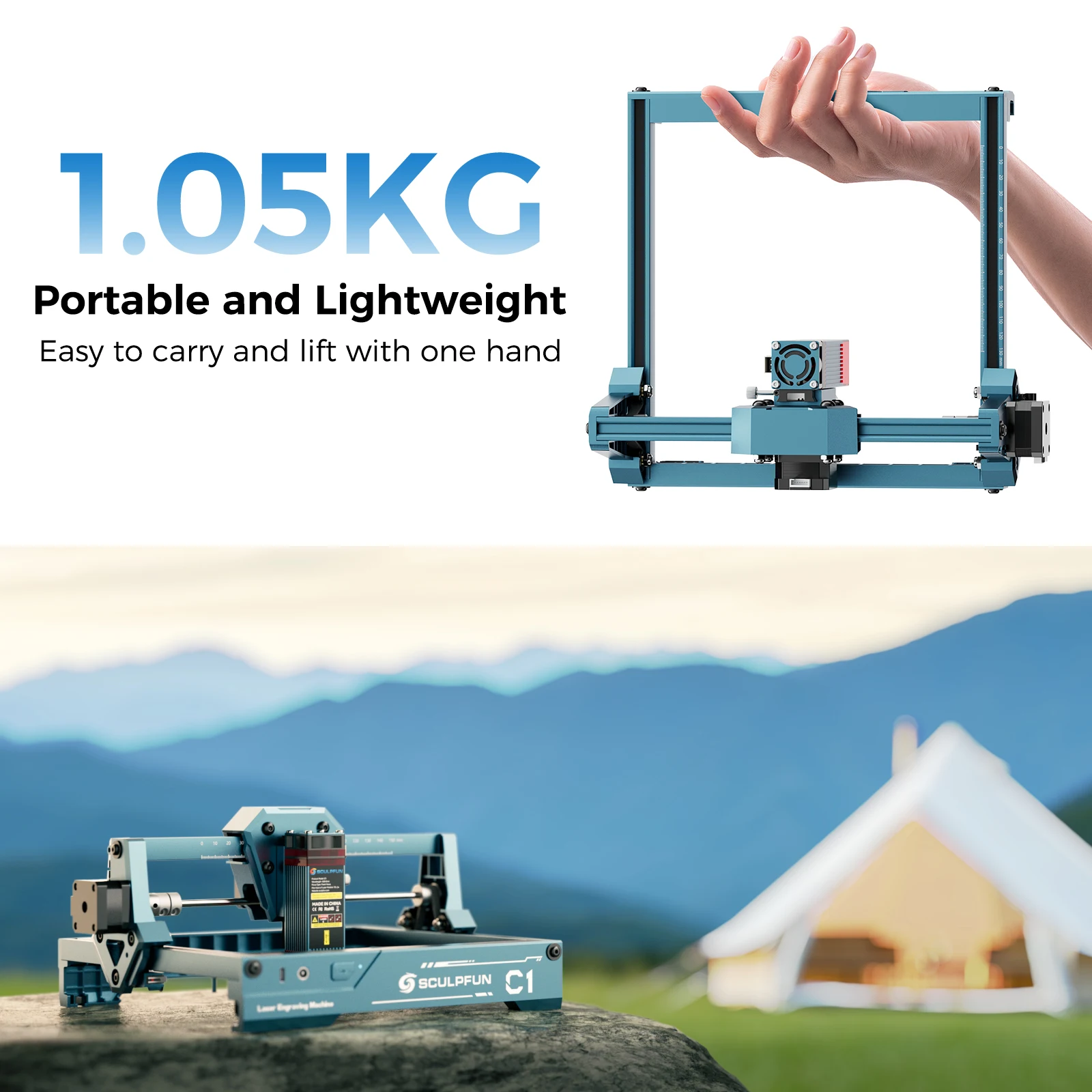 Sculpfun 3W C1 Mini Laser Engraver Portable Laser Engraving Machine Ultra Fine Spot With 150*130mm Engraving Area - view 6