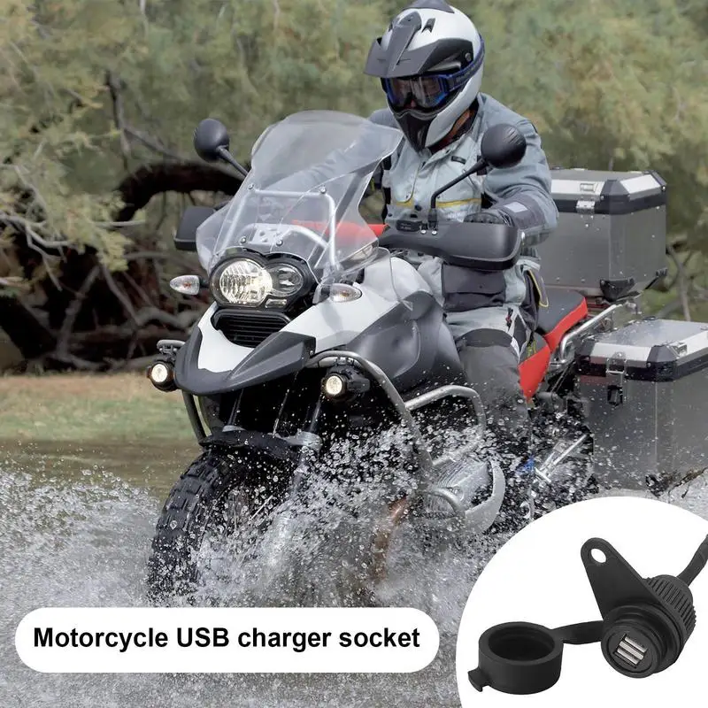 

Motorcycle USB Port Dual USB Dual USB Motorcycle Handlebar Charger Fast Charging Socket Adapter ON/Off Switch For Mobile Phone