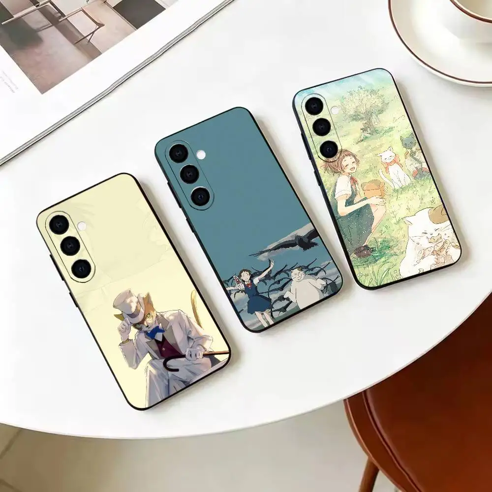 Amine The Cat Returns    Black Soft Silicone Phone Case For Samsung Galaxy A71 A72 A73 A51 & Other Related Models