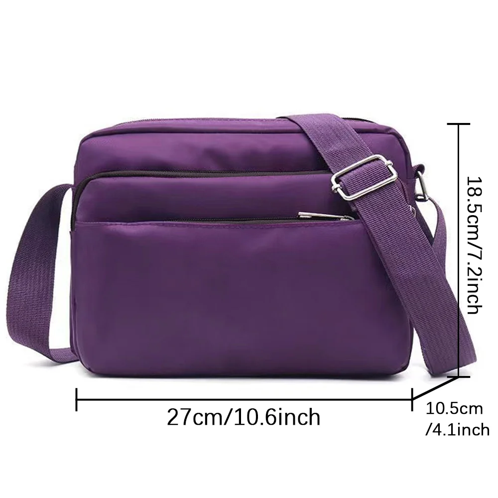 Saco Crossbody de um ombro roxo, grande capacidade, flor e preto, série Letter, armazenamento padrão de impressão, portátil, pendulares