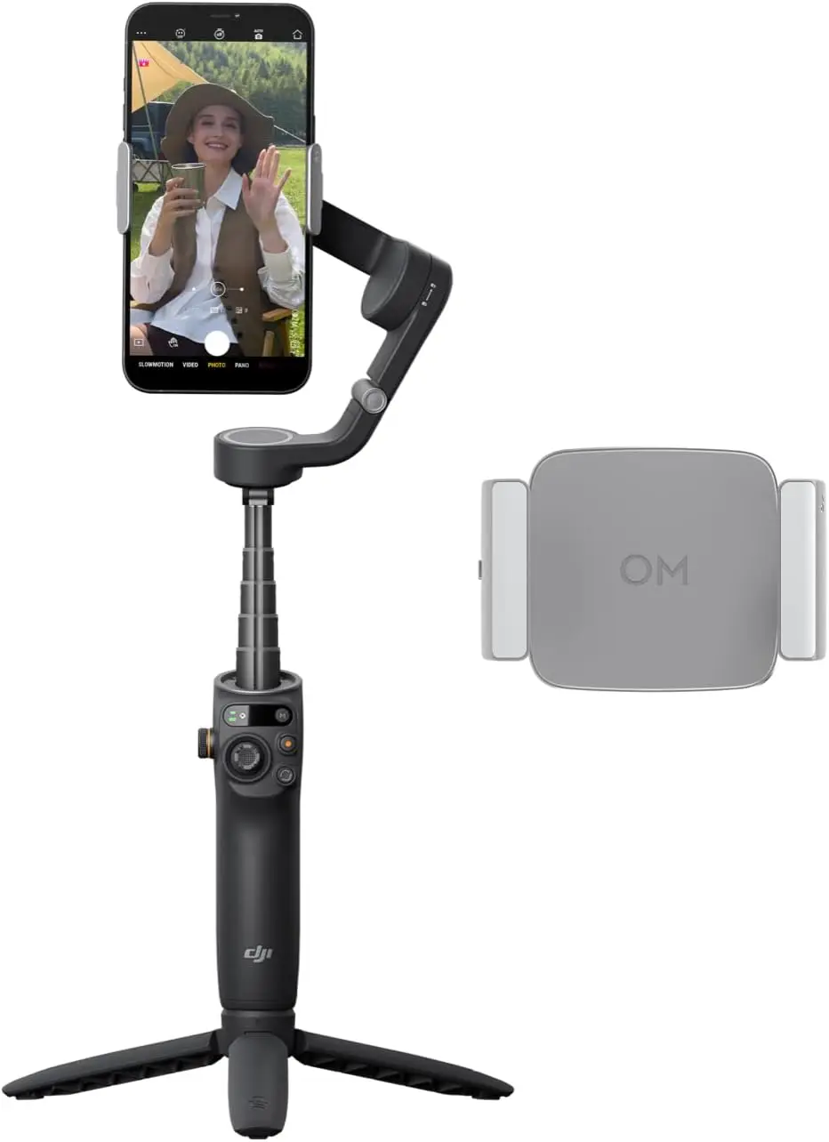 DJI Osmo Mobile 6 Fill Light Combo, 3-Axis Phone Gimbal, Built-in Extension Rod，Slate Gray