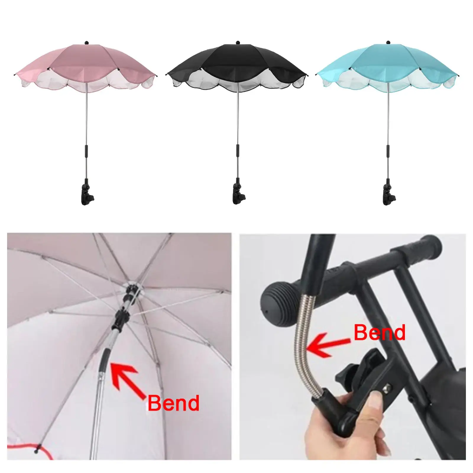 Kids Baby Parasol Umbrella Protection Waterproof Cover Sunshade for Pram