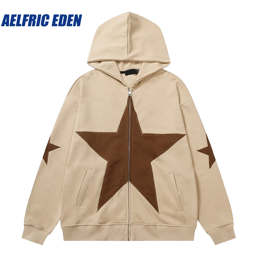 

Aelfric Eden Star Graphic Print Hoodie Vintage Sweatshirt Streetwear Pullover 2023 Hip Hop Harajuku Cotton Hooded Loose Hoodies