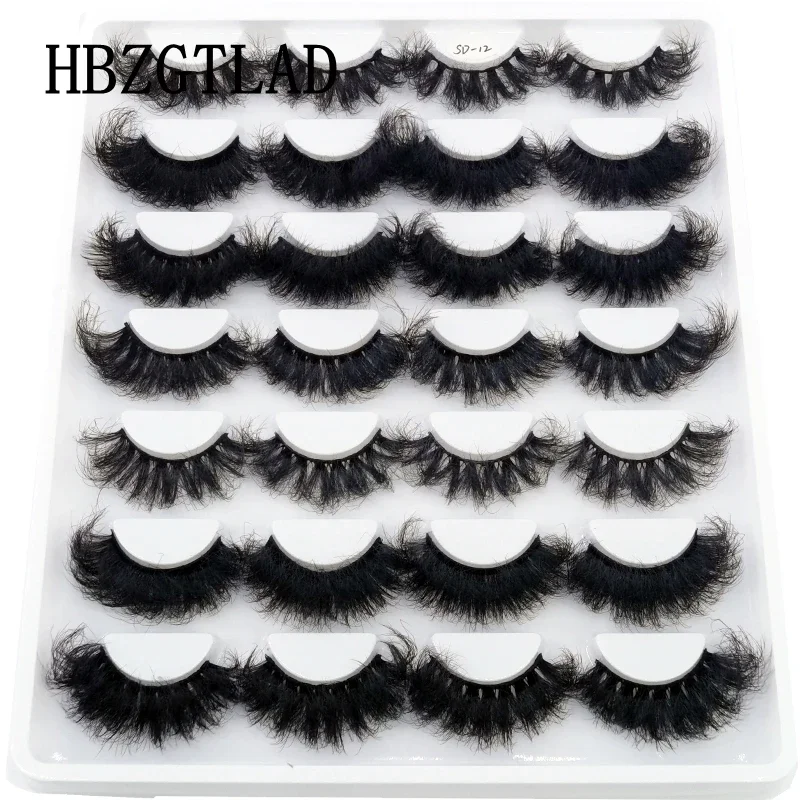 14 Pairs Eyelashes 25mm Faux Mink Eyelashes Long Lasting Fluffy Mink Lashes Dramatic Volume lashes