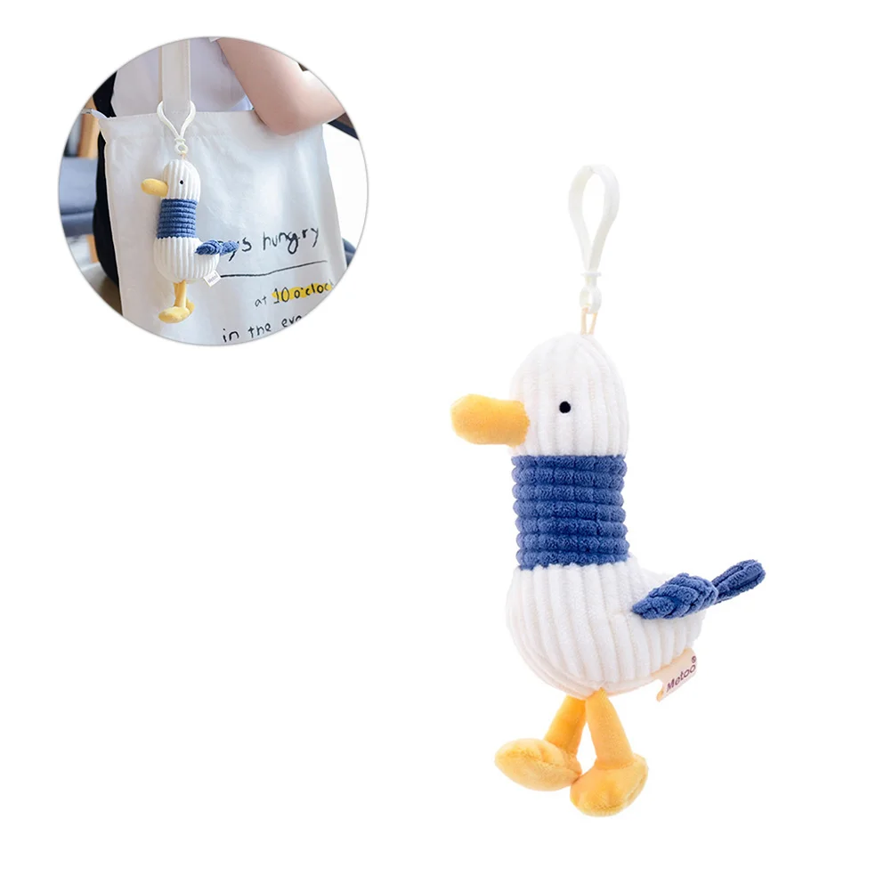 1Pc Seagull Keychain Cartoon Plush Key Ring Lovely Hanging Pendant Key Chain Party Favor (Random Color)