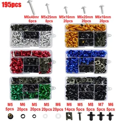 195Pcs Aluminum Fairing Bolts Screws Kit Nut Clips For Kawasaki NINja 400 650 1000sx Z400 Z650 Z750 Z800 Z900 Z1000R Z1000SX