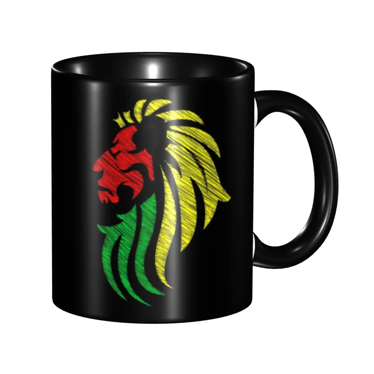 Lion Reggae Flag Colors Coffee Mugs DIY Customized Rasta Lion Ceramic Mug Creative Present