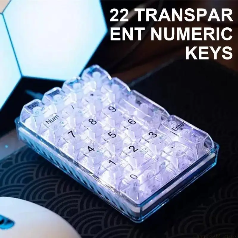 

Transparent Numeric Keypad MX Keycaps 22Keys with Crystal
