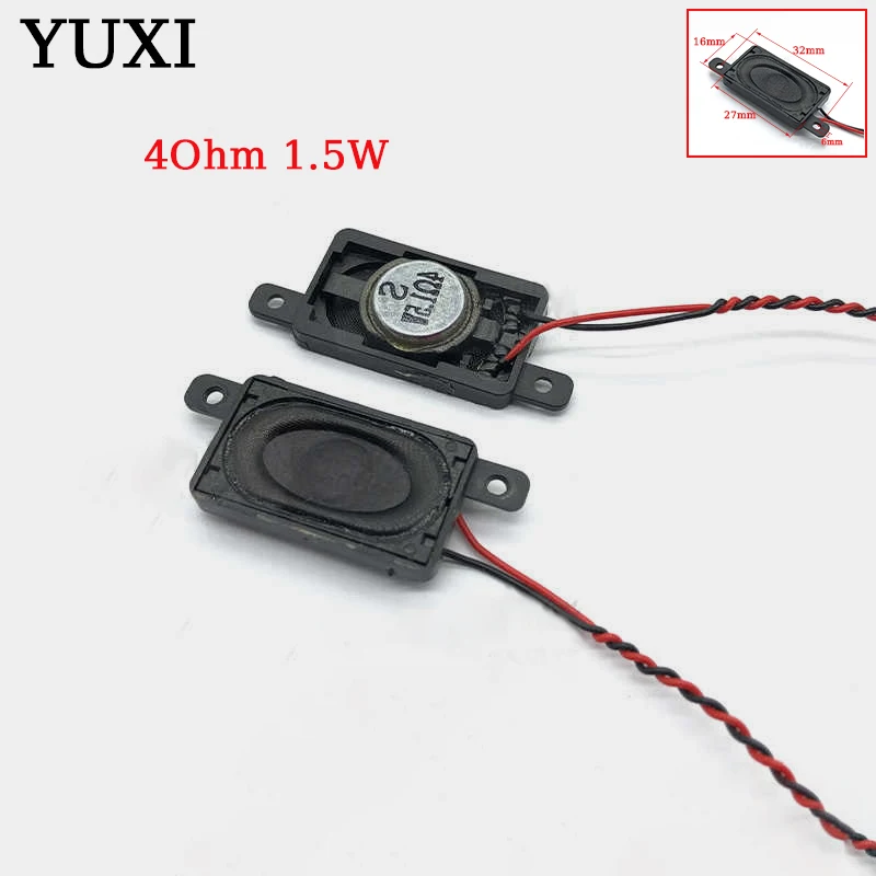 YUXI 1Pair Notebook Speaker Horn For 1.5W 4R 2716 1627 Loud Speaker 4 Ohms 1.5 Watt 4 Ω 16 * 27mm Quadrant Component Replacement