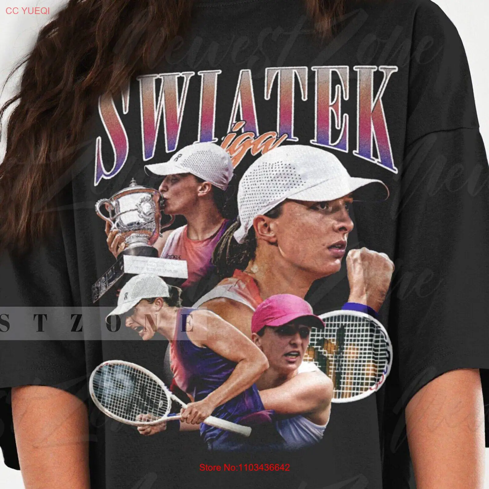Iga-Camiseta de jugador de tenis profesional de Polonia, camisa de arranque Vintage, años 90