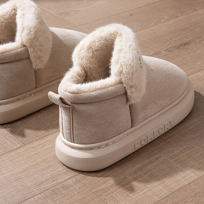 Cozy Winter Slippers: Soft Velvet, Thick Sole, Warm & Skin-Friendly. Indoor/Outdoor Use.
