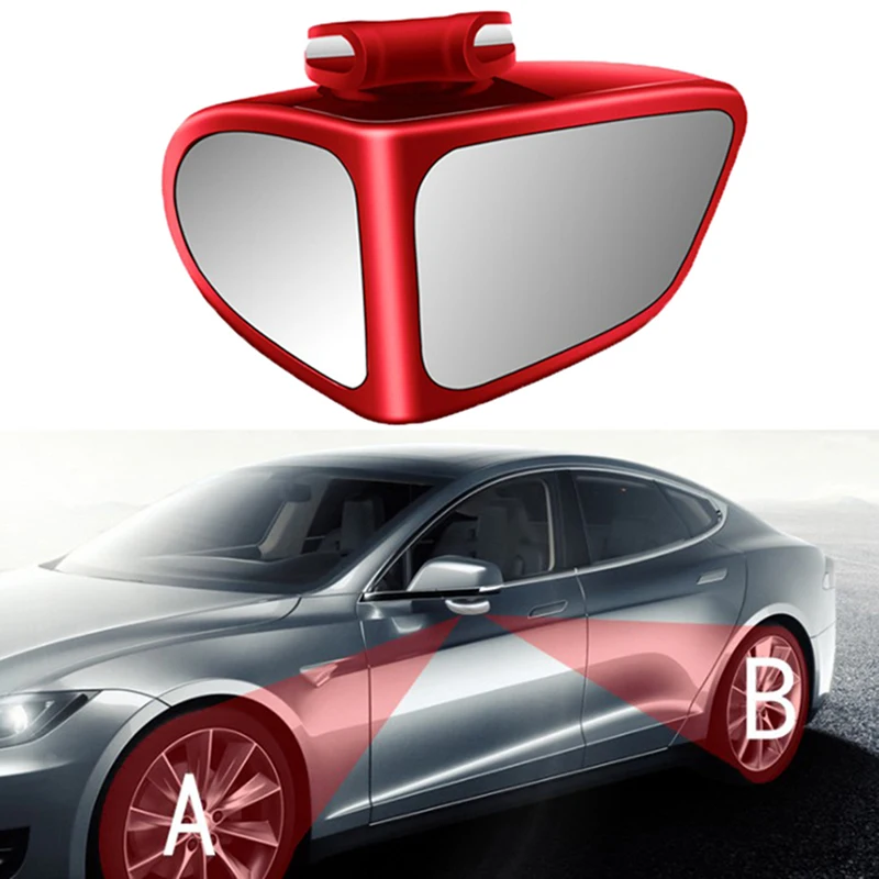 Car Reversing Small Round Mirror Front And Rear Wheel Wide-Angle Mirror Double-Sided Auxiliary Rearview 360 Degree Blind