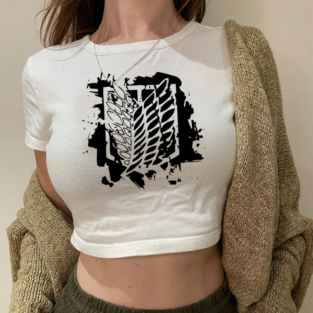 Attack on Titan crop top harajuku vintage  Fairy Slim Fit Cute babydoll y2k coquette 2000s teens clothes