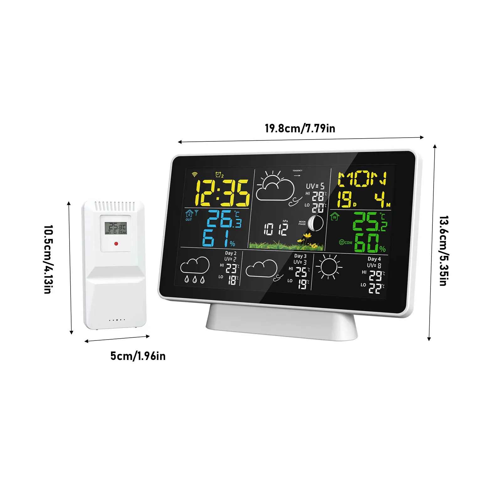 WIFI Digital Weather Station Wireless Indoor Outdoor Hygrometer Thermometer Temperature Humidity Display Monitor