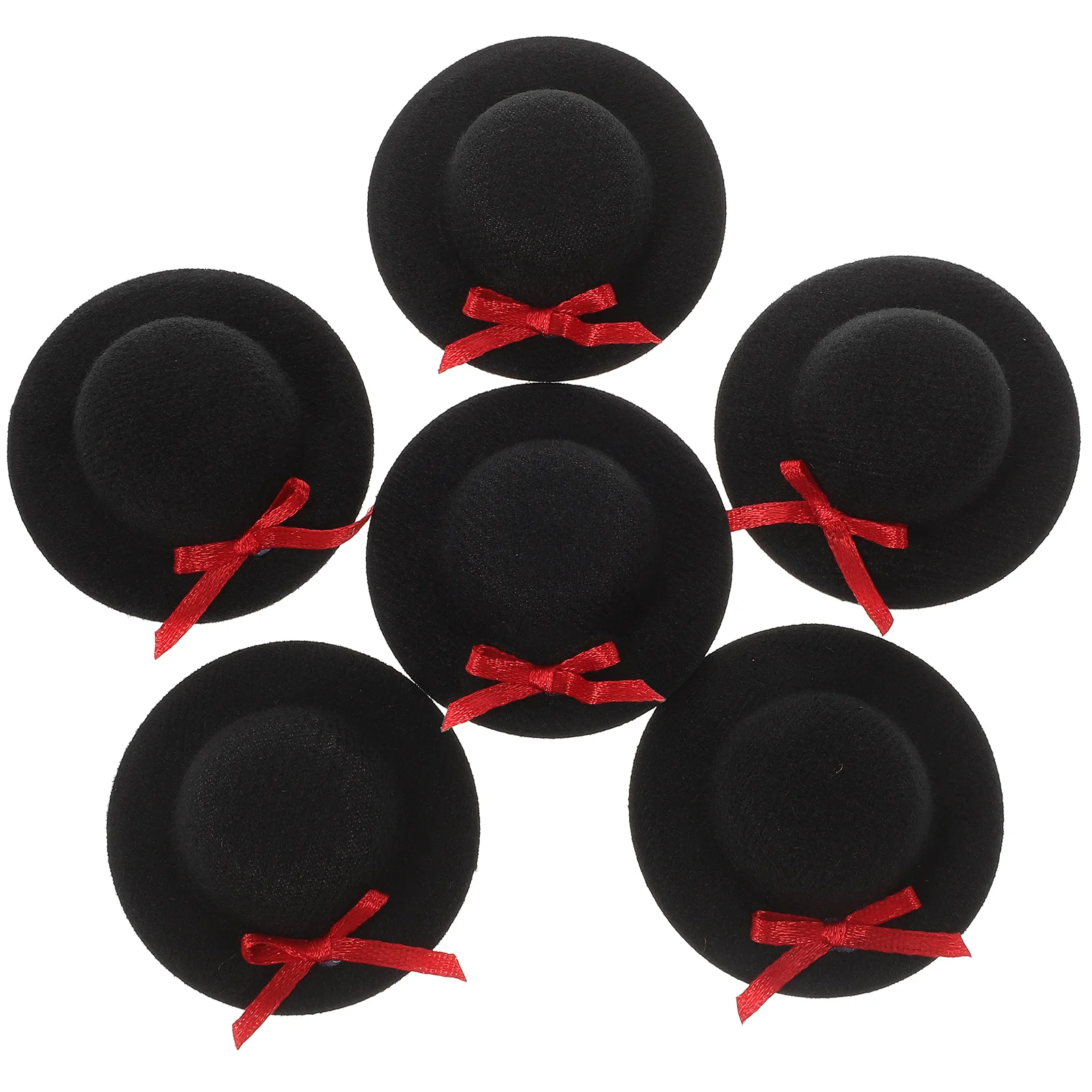 6 Pcs Mini Top Hat Bowknot Hats for Party Christmas Miniature Formal Cloth Adorable